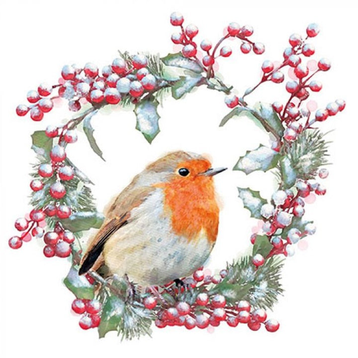 servetele pentru decoupage robin in wreath 1 buc ro mxh33315535