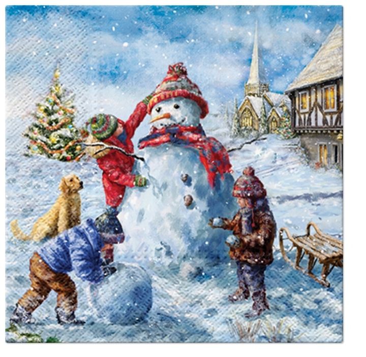 servetele pentru decoupage snowman fun 1 buc ro mxhsdl231600