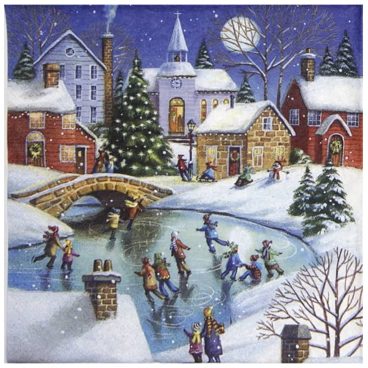 servetele pentru decoupage winterly ice skating 1 buc ro mxh310668