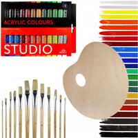Set 24 de culori acrilice Phoenix Studio 24 x 12 ml cu pensule și paletă