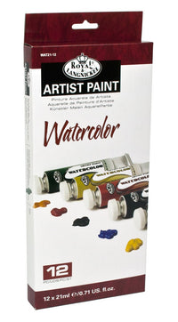 set acuarele in cutie de carton 12 x 21 ml ro rlgwat21 12