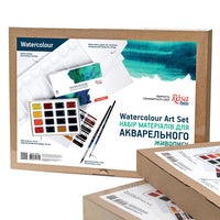 set artistic pentru acuarela rosa studio