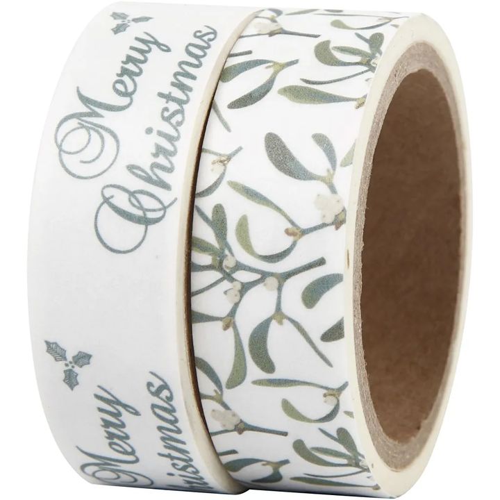 set benzi washi mistletoe and merry christmas