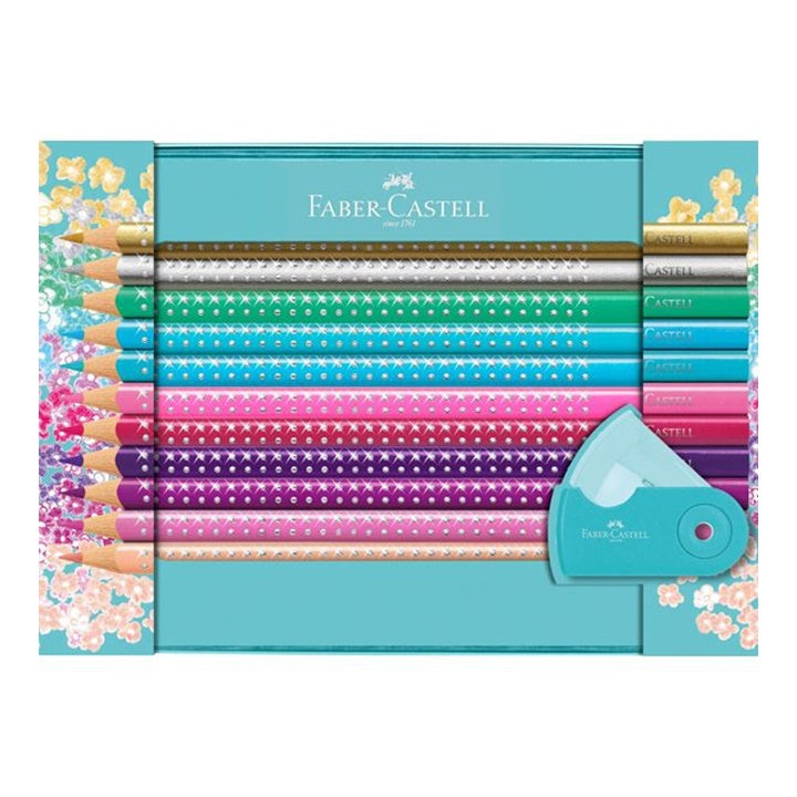 set cadou creioane colorate acuarele faber castell sparkle ro fbc201641