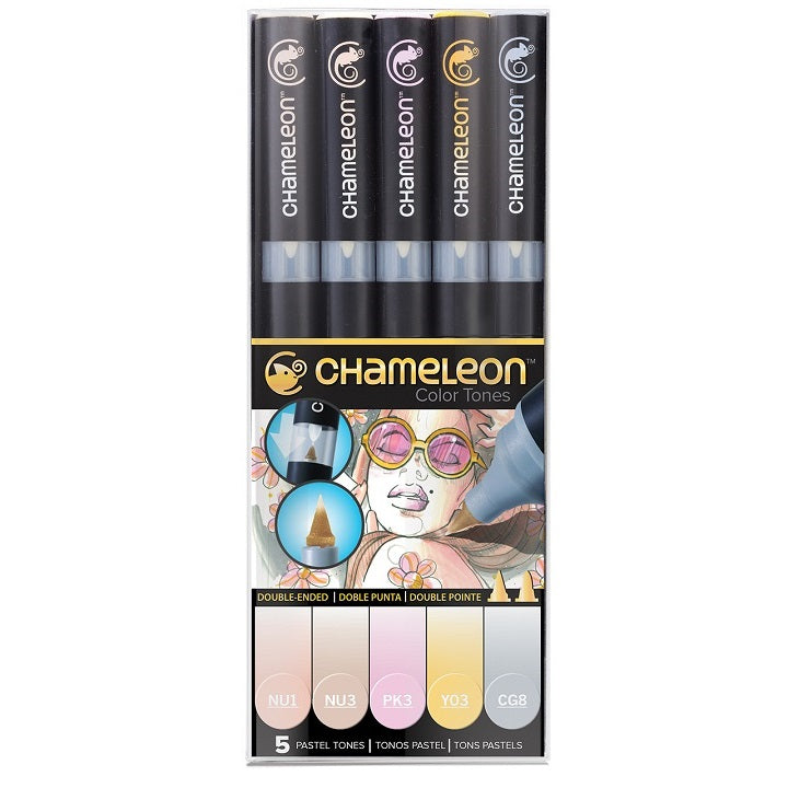 set carioci chameleon 5 buc pastel tones ro hmdct0501