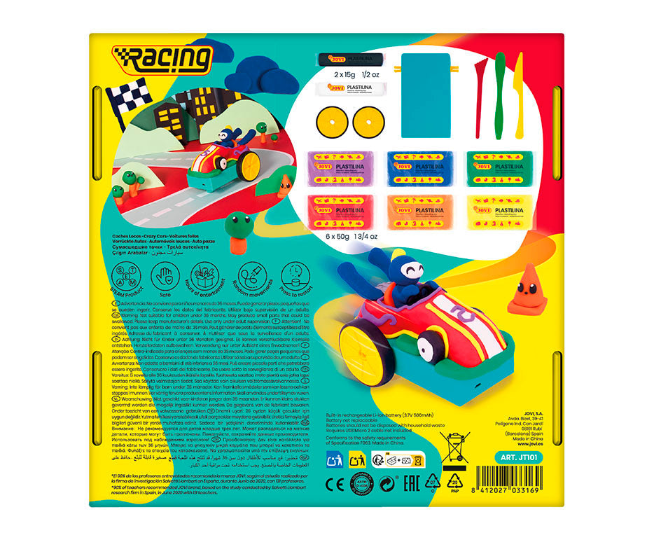 Set creativ de modelaj JOVI Tech Crazy Cars Curse 14 buc