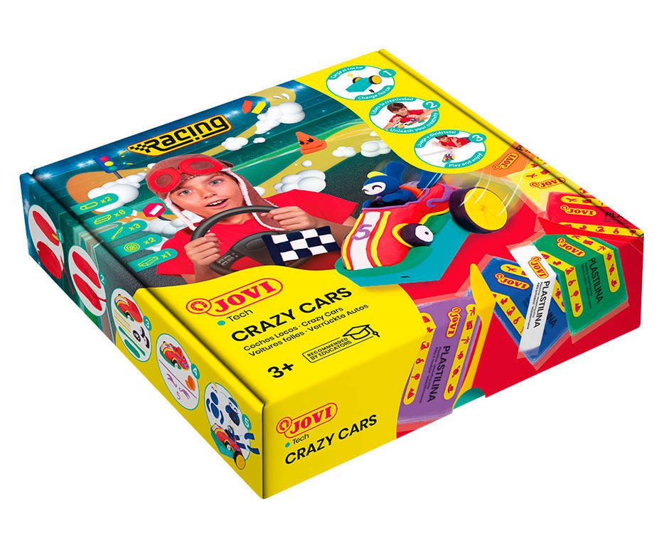 Set creativ de modelaj JOVI Tech Crazy Cars Curse 14 buc