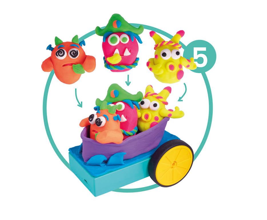 Set creativ de modelaj Jovi Tech Crazy Cars Monștri - 14 buc