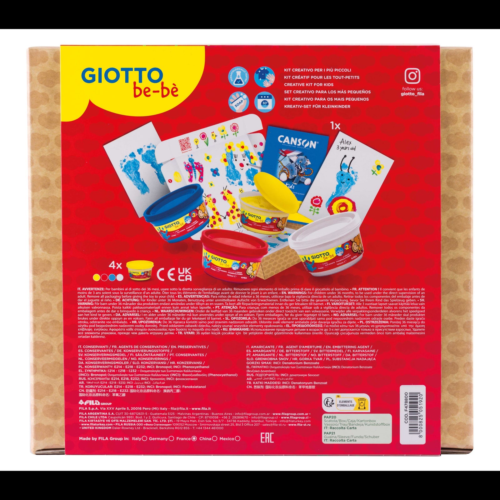 Set creativ GIOTTO be-bè My Little Feet pentru amprente de mâini și picioare – 5 buc
