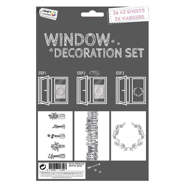 set creativ pentru decorarea ferestrelor 6 buc