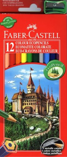 set creioane colorate eco castell 12 culori ro fbc120112