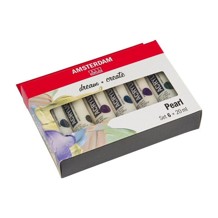 set culori acrilice amsterdam dream and create pearl 6 x 20 ml ro rtl17820506