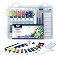 set culori acrilice essentials intr o valiza 21 piese ro rlgrset art3103
