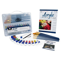 set culori acrilice essentials intr o valiza 25 piese ro rlgrset art3202