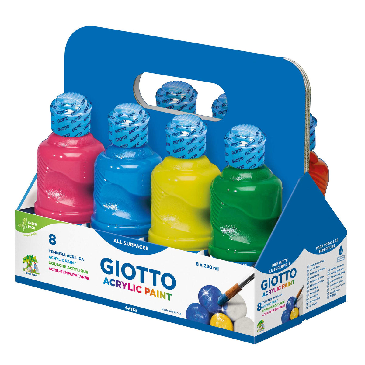 Set culori acrilice Giotto 8 x 250 ml
