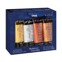 set culori acrilice metalizate el greco 4 x 75 ml ro krl28270