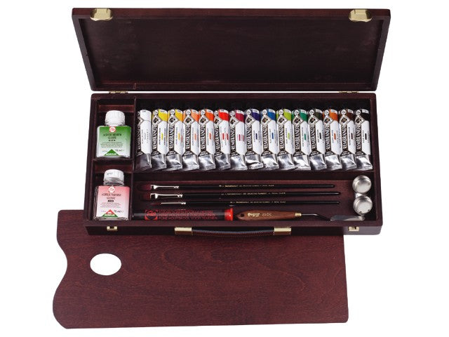 set culori acrilice rembrandt professional 15x40ml accesorii ro rtl18840003