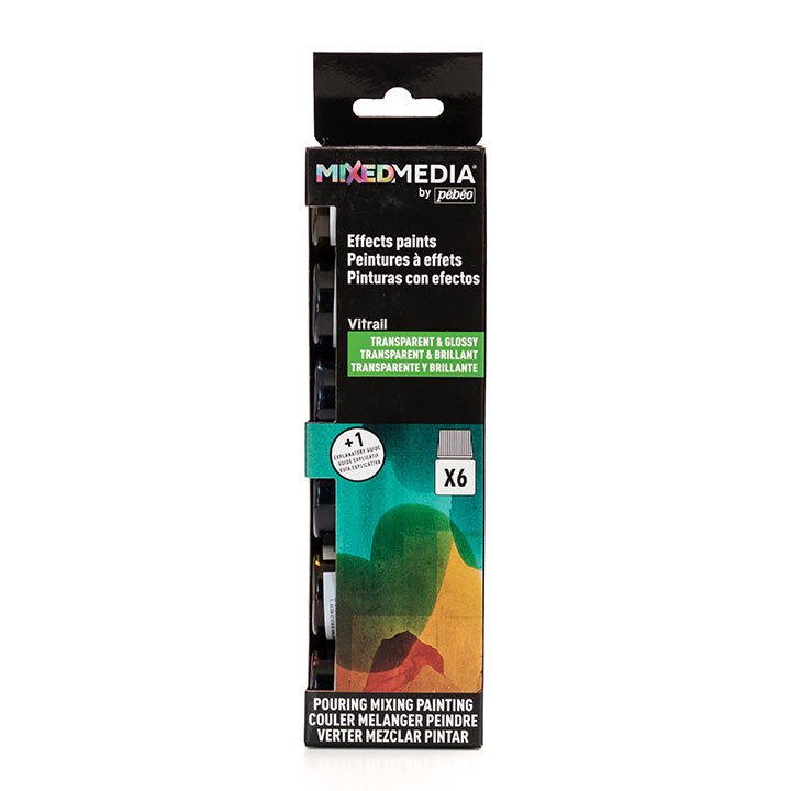 set culori mixed media pebeo vitrail 6 x 20ml ro pbo754502