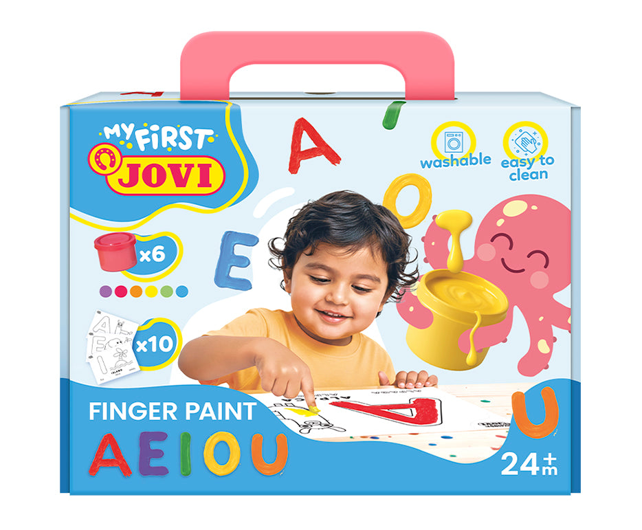Set culori pentru degete Jovi My First primele vocale 11 buc