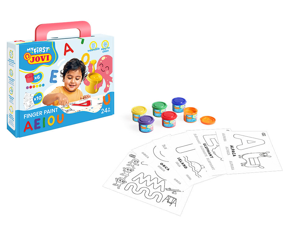 Set culori pentru degete Jovi My First primele vocale 11 buc