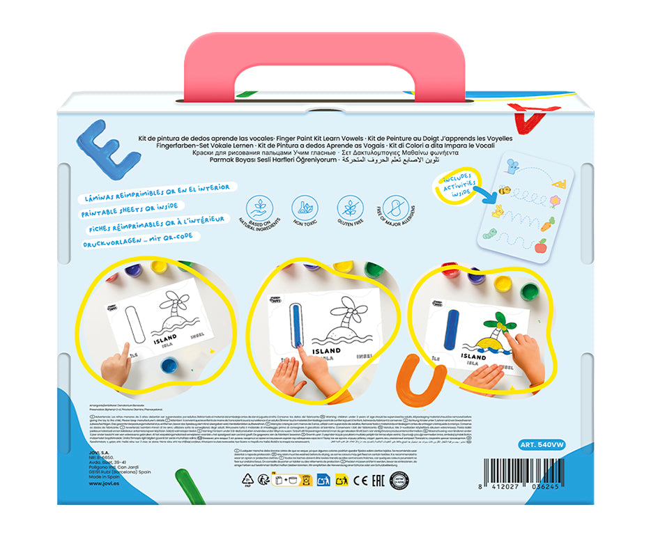 Set culori pentru degete Jovi My First primele vocale 11 buc