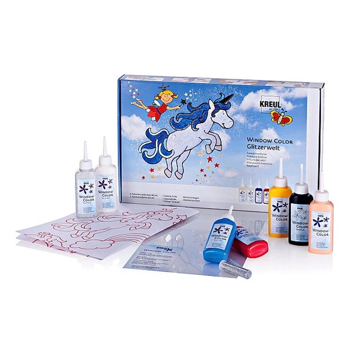 set culori sclipitoare pentru sticla kreul glitter fantasy ro krl42844