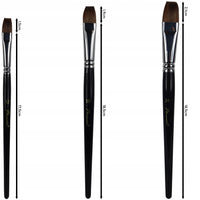 Set de 3 pensule plate Phoenix 6616S4 din păr de nevăstuică