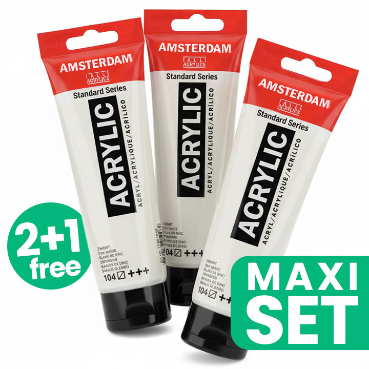 set de 3 vopsele acrilice amsterdam 2 1 gratuit titanium white ro wqx1709amst