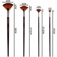 Set de 4 pensule evantai Phoenix