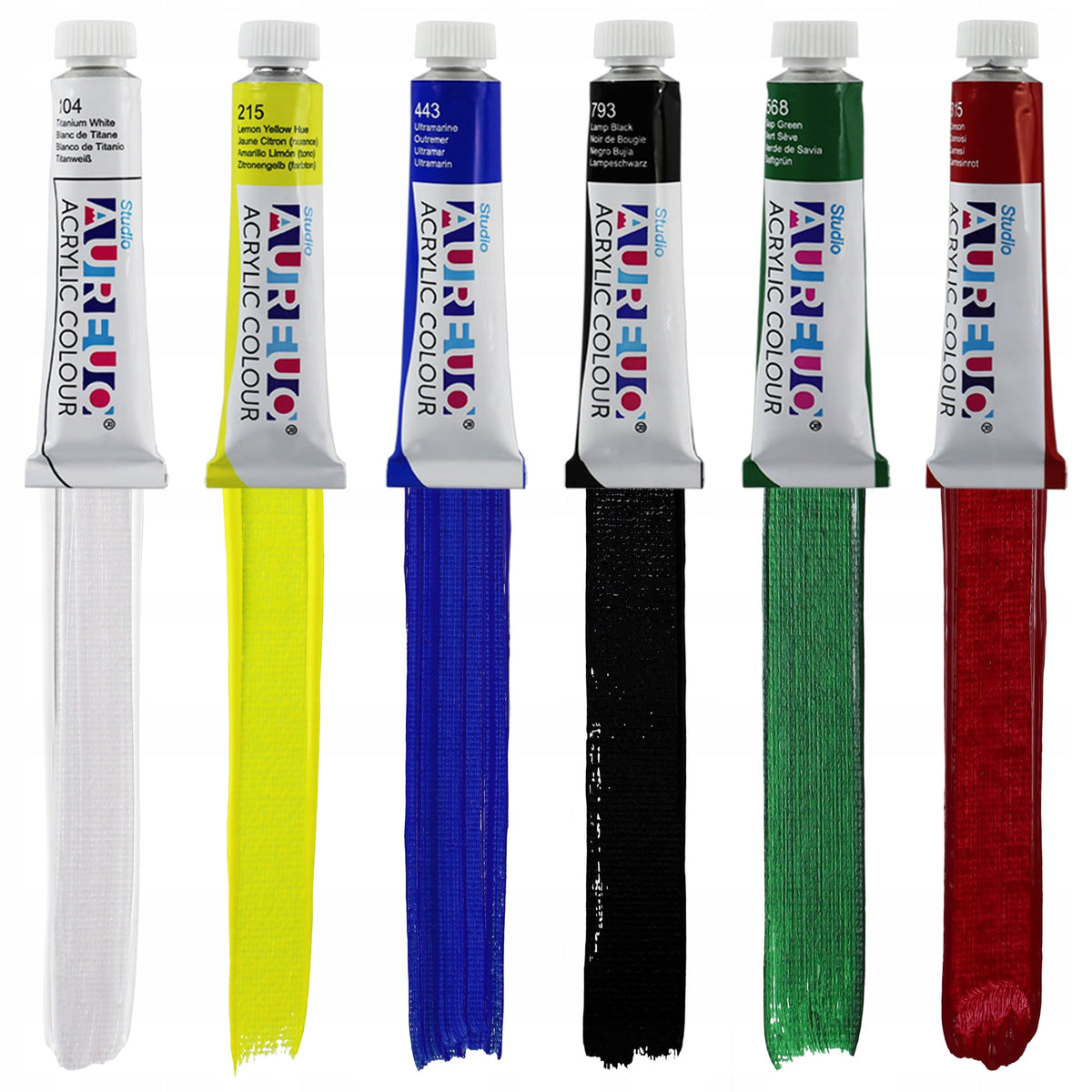 Set de 6 culori acrilice Phoenix, 6 x 12 ml, cu bloc, pensule și paletă