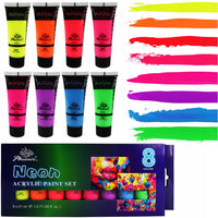Set de 8 vopsele acrilice neon Phoenix, 8 x 21 ml