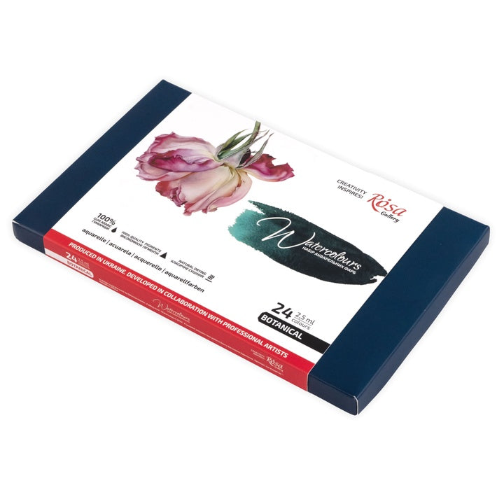 set de acuarele botanical 24 culori godete intregi carton rosa gallery