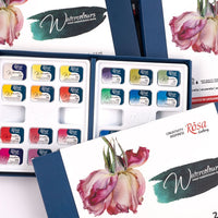 set de acuarele botanical 24 culori godete intregi carton rosa gallery