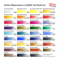 set de acuarele classic rosa gallery cutie metalica 35 culori godete intregi