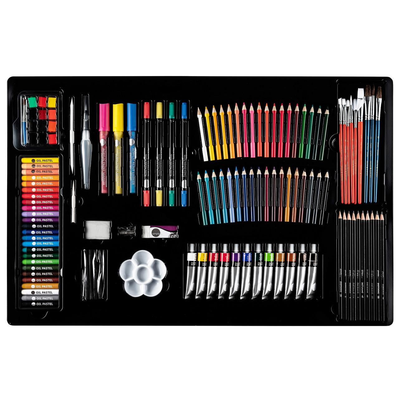 set de arta daler rowney cu panza si sevalet 215 piese ro dlr196500215