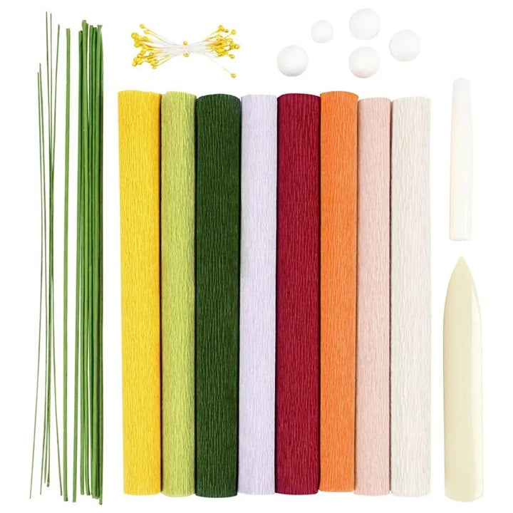set de artizanat pentru flori din hartie creponata ro cch97738