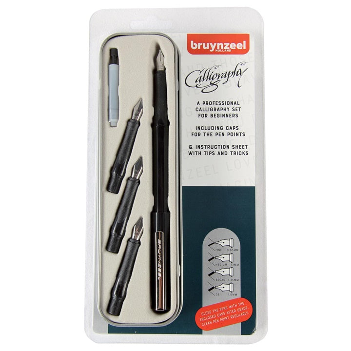 set de caligrafie profesional pentru incepatori bruynzeel holland 8 piese ro rtl60344008