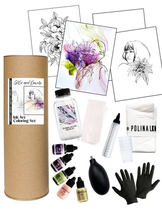 set de cerneala kamenskaya girls and flowers ro kmngandf