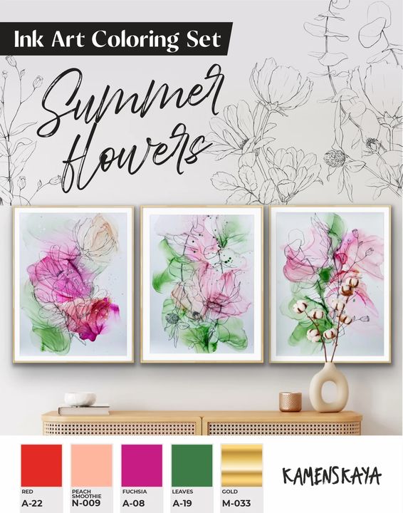 set de cerneala kamenskaya summer flowers ro kmnsummer