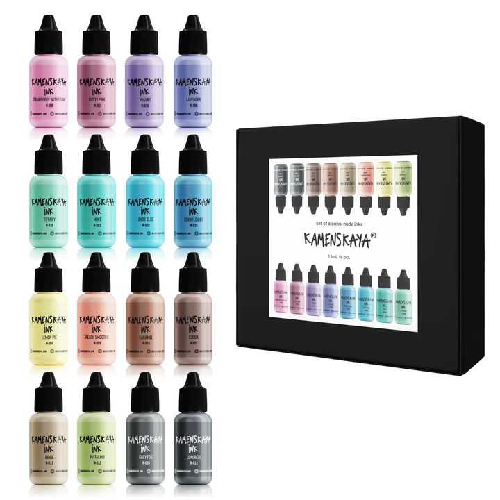 set de cerneluri cu alcool nude kamenskaya 16 x 15 ml ro kmn16nude