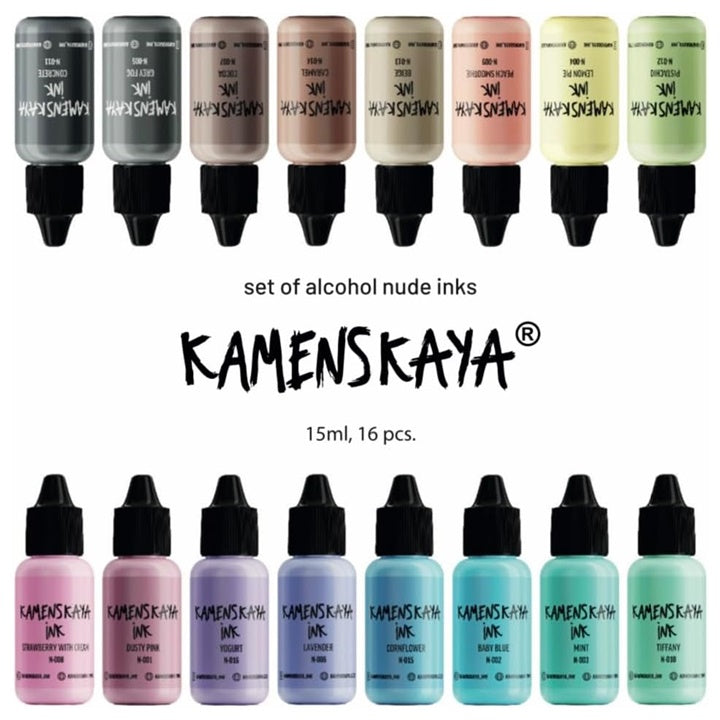 set de cerneluri cu alcool nude kamenskaya 16 x 15 ml ro kmn16nude
