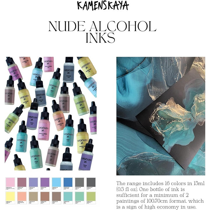 set de cerneluri cu alcool nude kamenskaya 16 x 15 ml ro kmn16nude