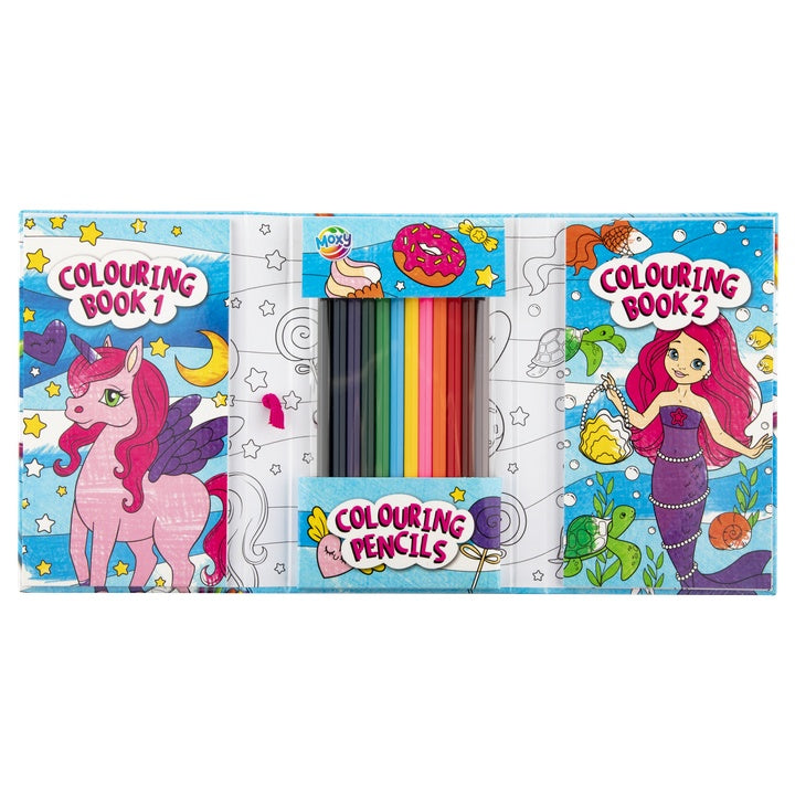 set de colorat pentru copii 1 carte și 12 creioane unicorn