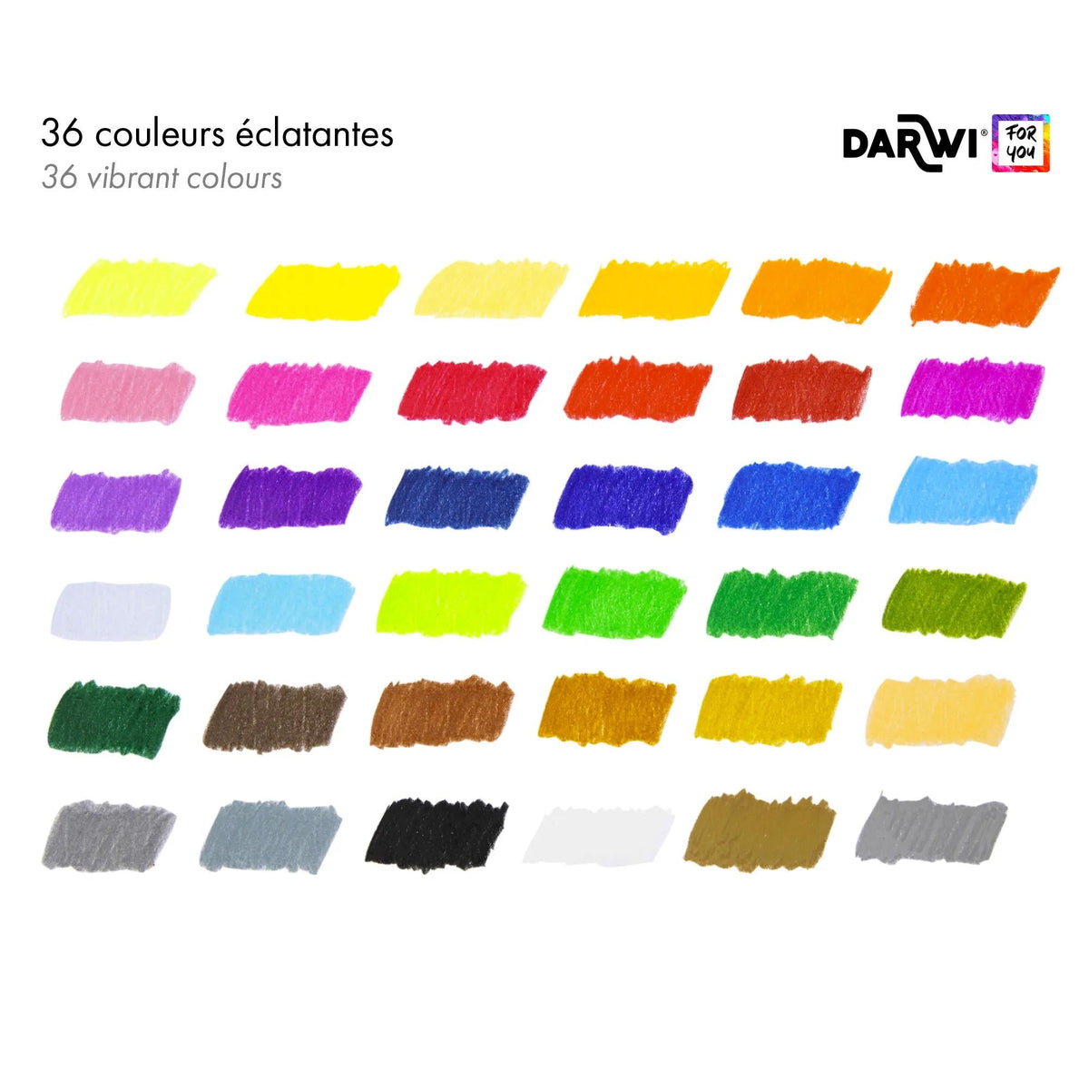Set de creioane colorate DARWI 36 buc