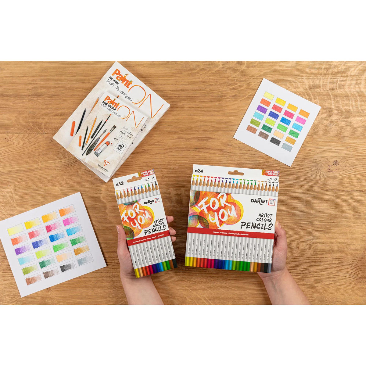 Set de creioane colorate DARWI 36 buc