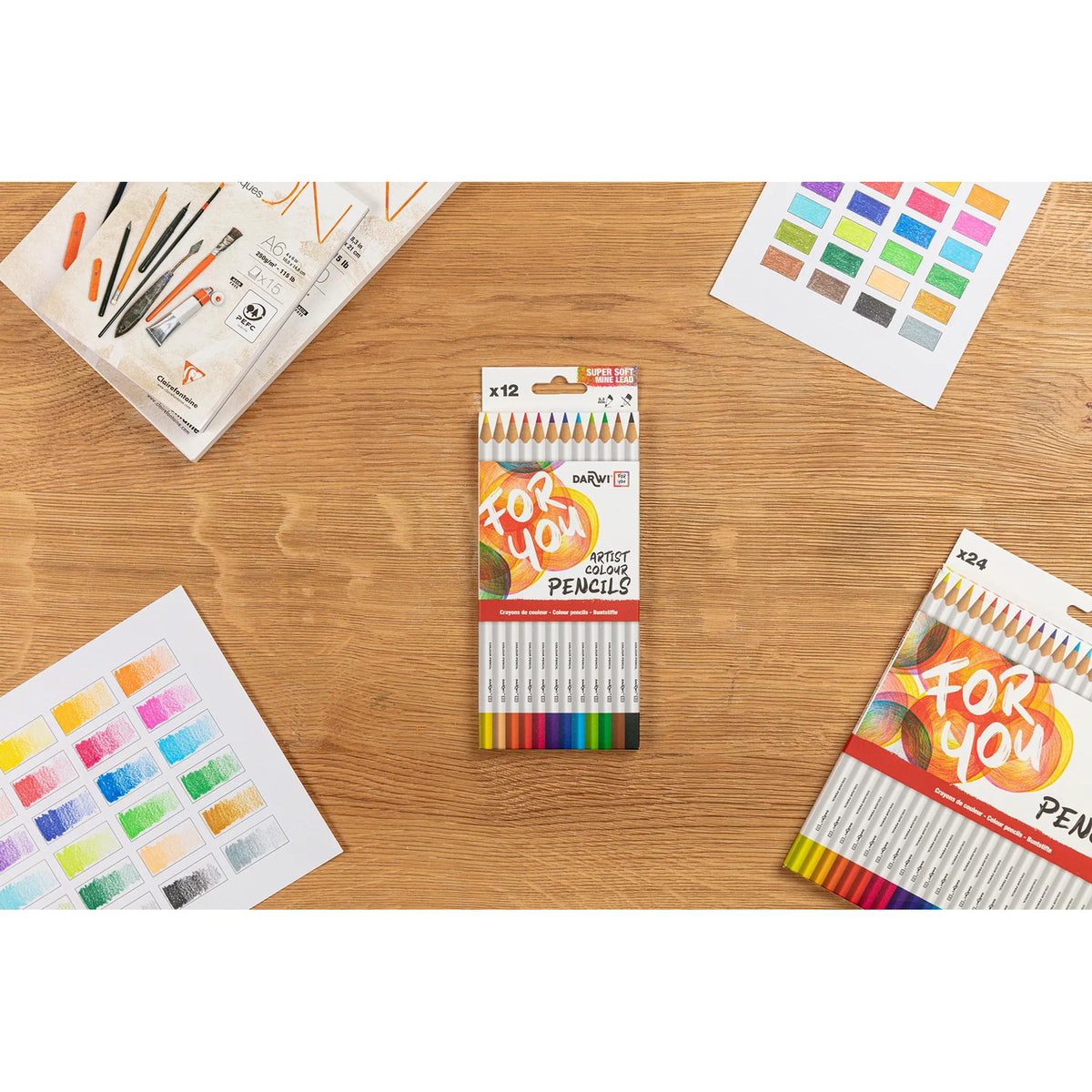 Set de creioane colorate DARWI 36 buc