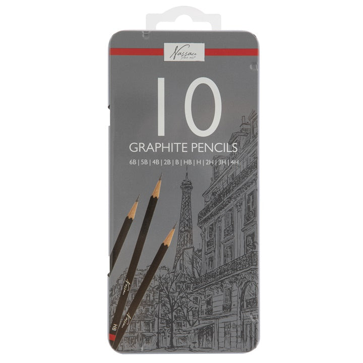 set de creioane de schita in cutie de staniu 10 bucati ro rmsar0209 ge