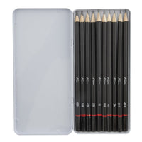 set de creioane de schita in cutie de staniu 10 bucati ro rmsar0209 ge