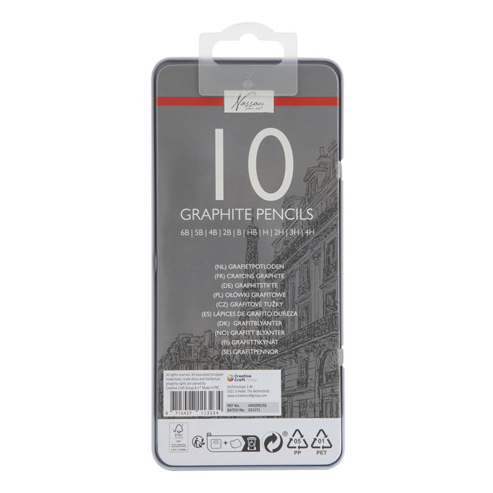 set de creioane de schita in cutie de staniu 10 bucati ro rmsar0209 ge