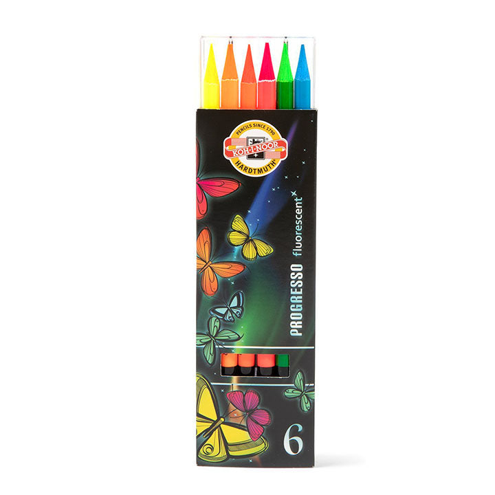 set de creioane fluorescente progresso koh i noor 6 buc ro khn8741006001pz